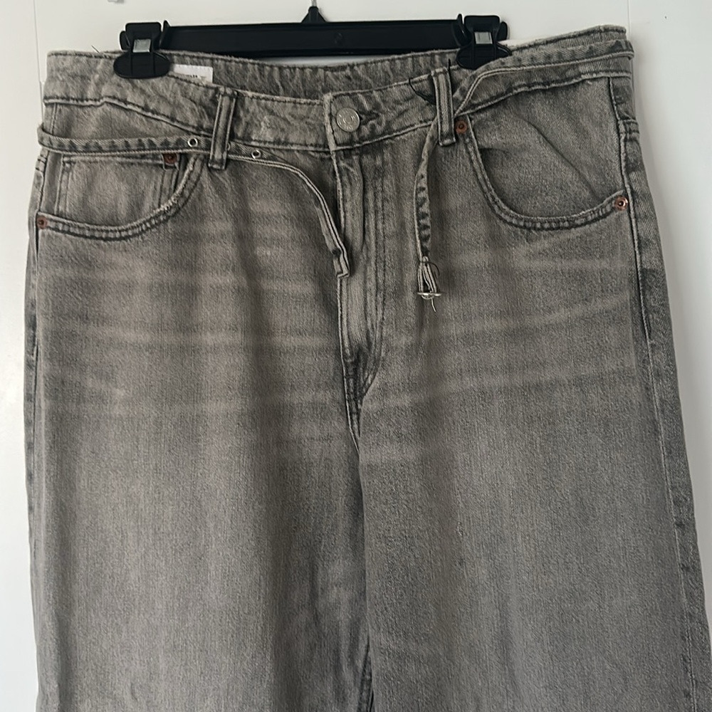 NWT Zara Mid Rise Full Length Tailored Balloon Jeans - Picture 5 of 8
